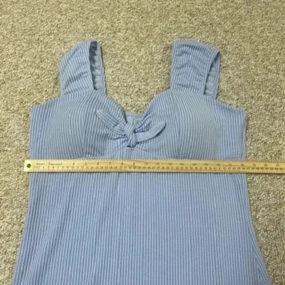 No Boundaries Junior Miss Light Blue Peasant Babydoll Ribbed Dress Size 2XL (19) - Picture 5 of 10